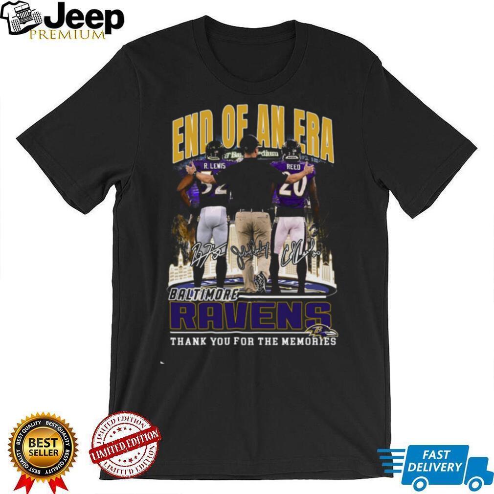 Baltimore Ravens “End Of An Era” Lewis & Reed Signature Tribute T Shirt