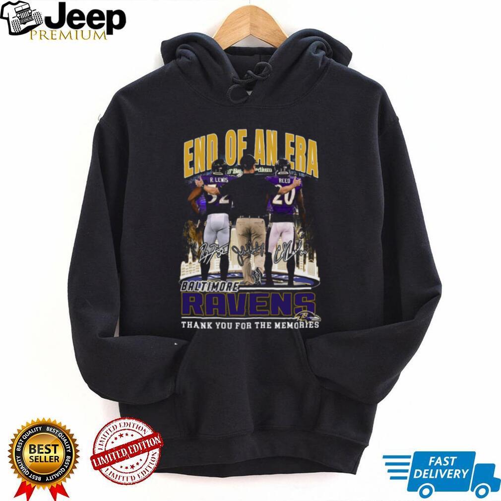 Baltimore Ravens “End Of An Era” Lewis & Reed Signature Tribute T Shirt