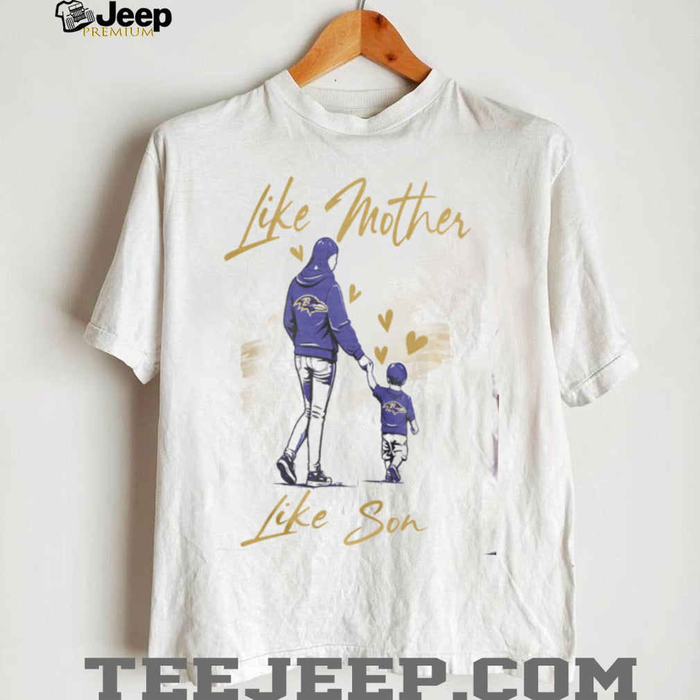 Baltimore Ravens Mom Life T Shirt Purple & Gold Like Mother Like Son T Shirt