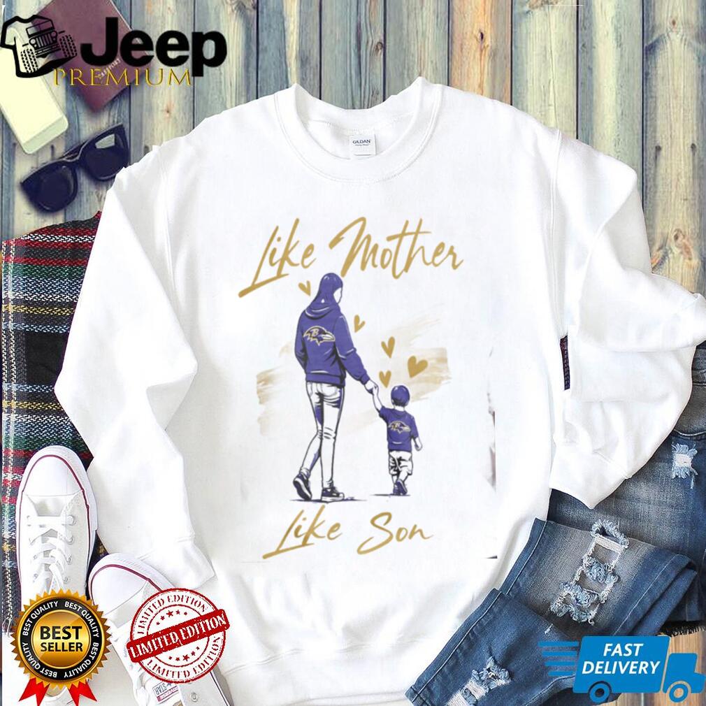 Baltimore Ravens Mom Life T Shirt Purple & Gold Like Mother Like Son T Shirt