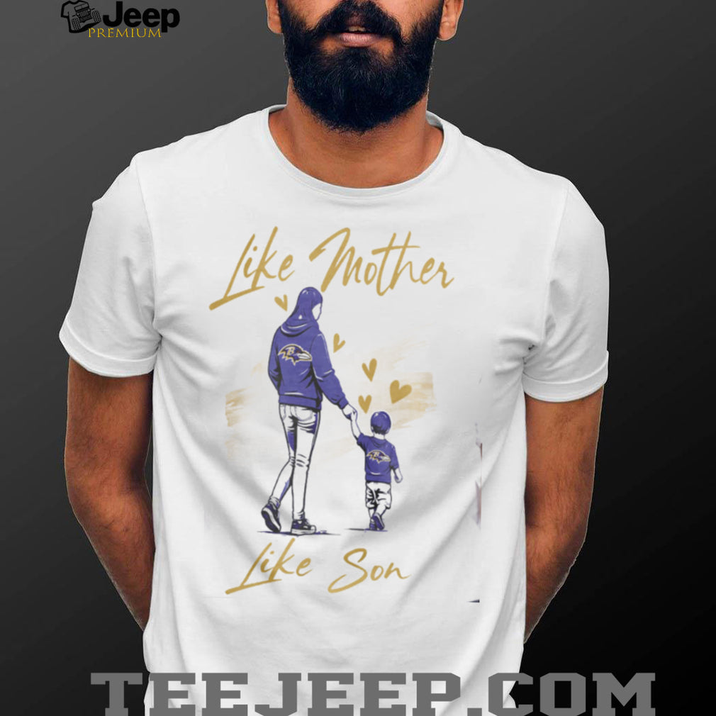 Baltimore Ravens Mom Life T Shirt Purple & Gold Like Mother Like Son T Shirt