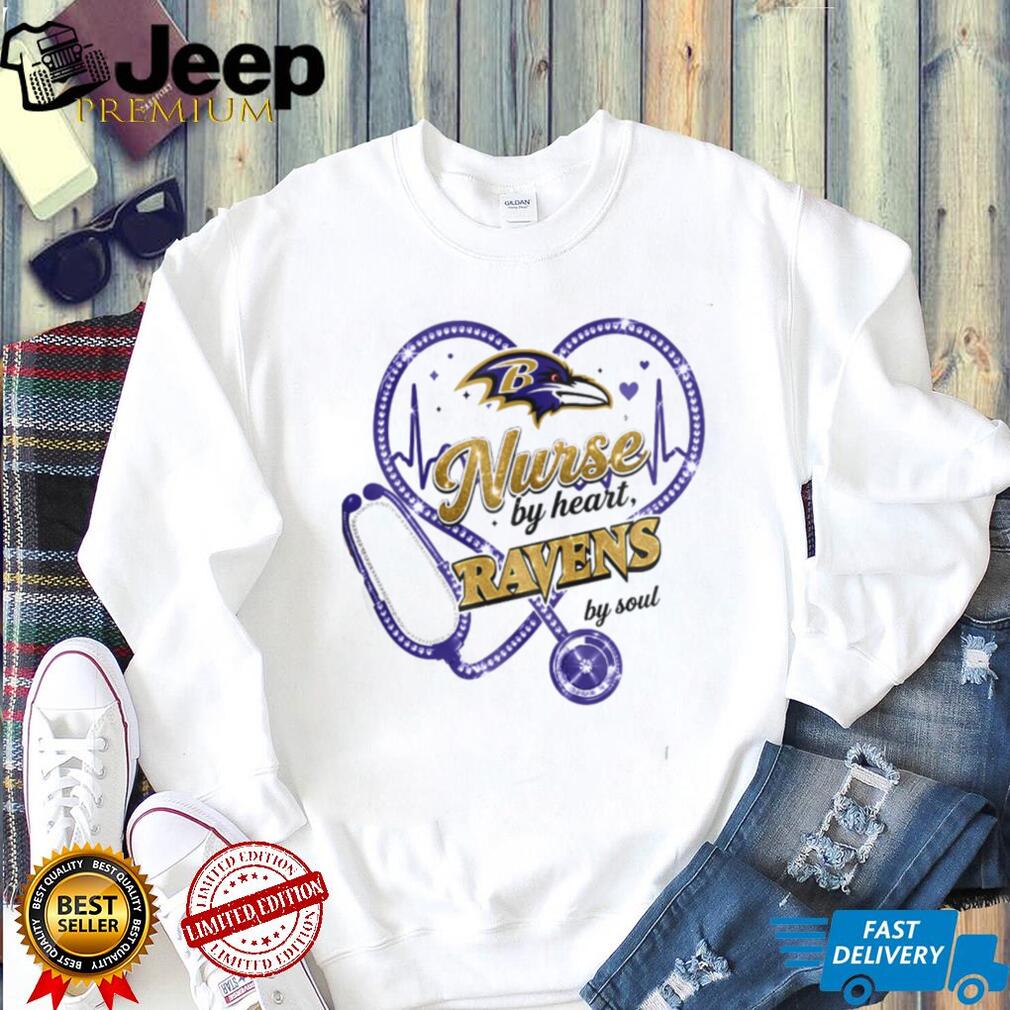 Baltimore Ravens Nurse T Shirt Ravens by Soul Nursing Stethoscope Graphic T Shirt