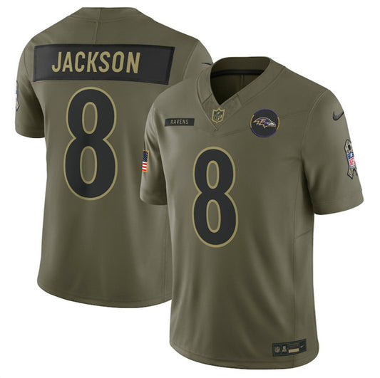 Baltimore Ravens Active Player Custom Olive 2025 F.U.S.E. Salute to Service Style 2