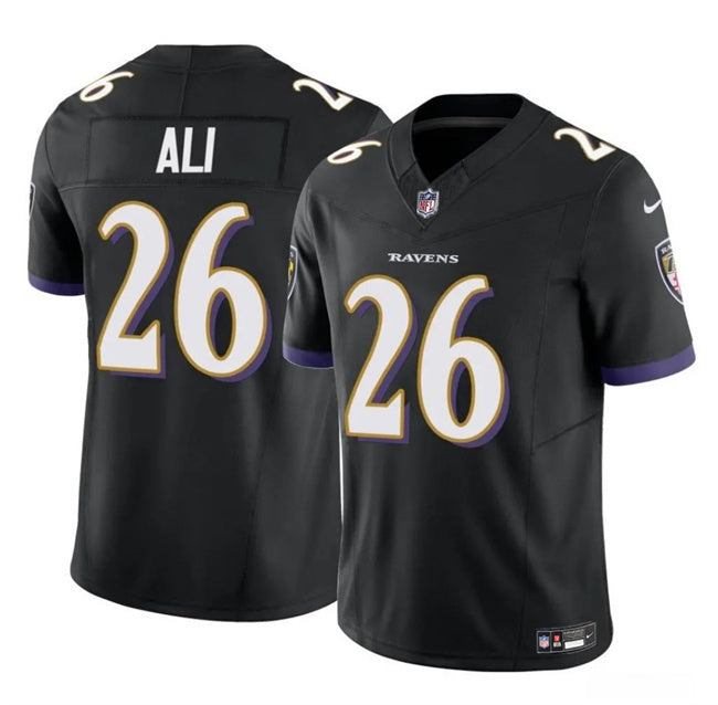 Baltimore Ravens #26 Rasheen Ali Black 2025 F.U.S.E Vapor Limited Football Jersey