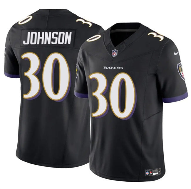 Baltimore Ravens #30 D'Ernest Johnson Black 2025 F.U.S.E Vapor Limited Football