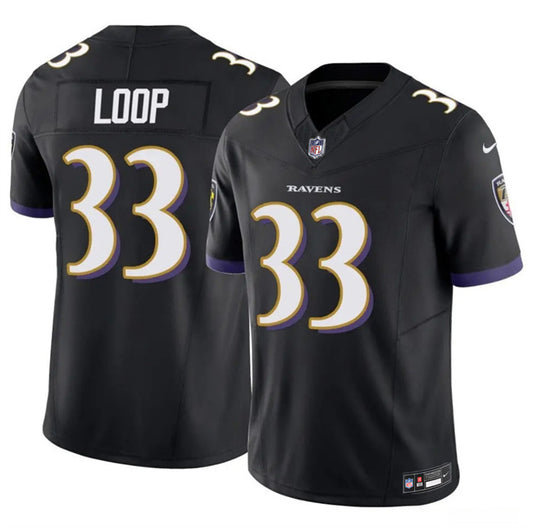 Baltimore Ravens #33 Tyler Loop Black 2025 F.U.S.E Vapor Limited Football Jersey