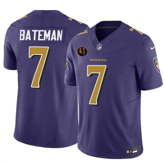 Baltimore Ravens #7 Rashod Bateman Purple 2025 F.U.S.E. With John Madden