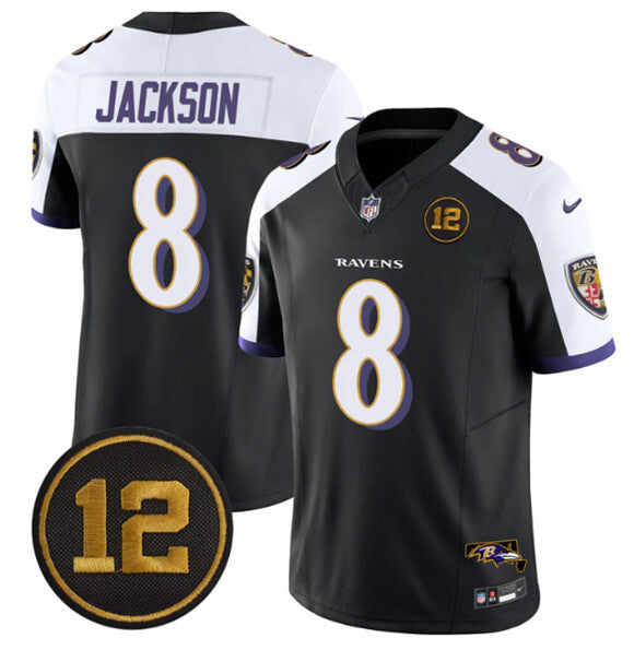 Baltimore Ravens #8 Lamar Jackson Black Alternate 2025 F.U.S.E. Jacoby Jones