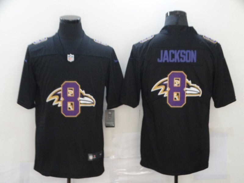 Baltimore Ravens #8 Lamar Jackson Black Shadow 782