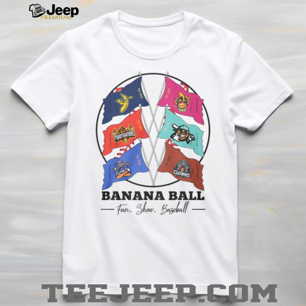 Banana Ball Team Flags Fun Show Baseball Mascot Cross Flags T Shirt