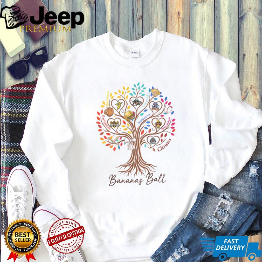 Bananas Ball Team Logo Family Tree Heart Baseball T Shirt