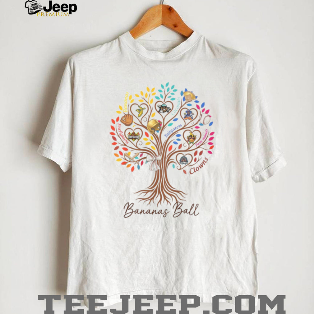 Bananas Ball Team Logo Family Tree Heart Baseball T Shirt