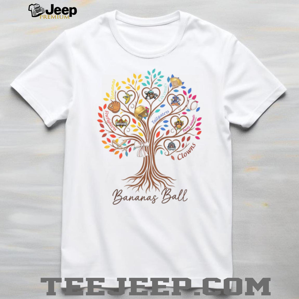 Bananas Ball Team Logo Family Tree Heart Baseball T Shirt