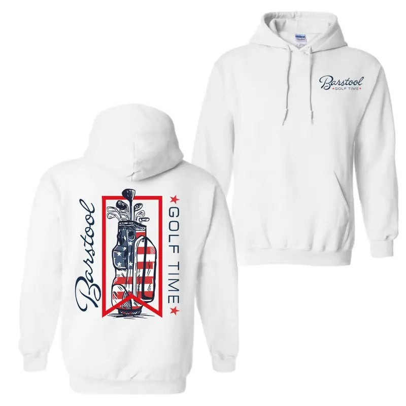 Barstool Golf Time Flag 2 Sided Hoodie T-Shirt, For Men And Women, Trendy Shirt Sweatshirt | WearSparks.com