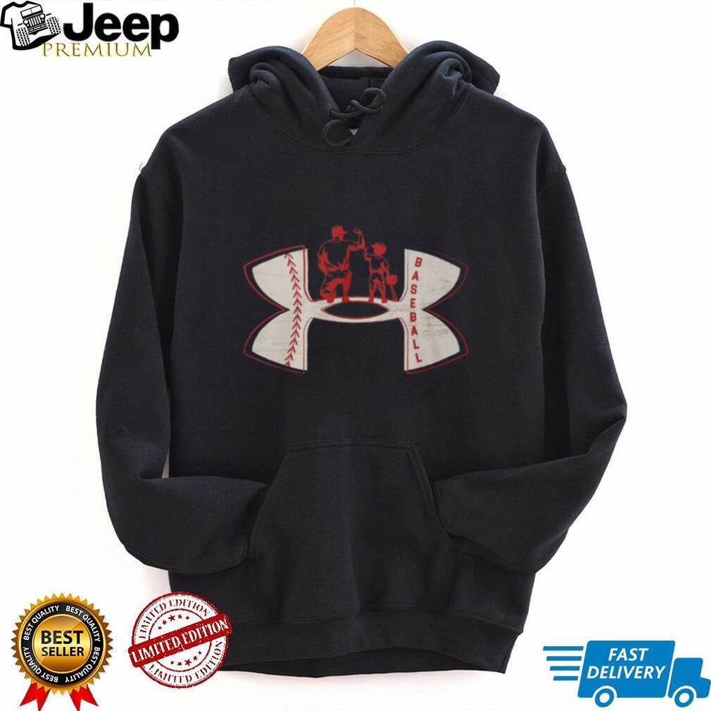 Baseball Dad and Son Silhouette Sports Training T Shirt