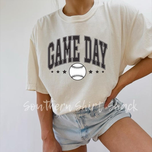 Baseball Game Day T shirt  | Baseball Season | Baseball Mama | Ivory comfort colors t shirt