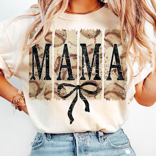 Baseball Mama T-Shirt, Coquette Bow T-Shirt, Baseball Mom Shirt, Retro Baseball T-Shirt, Game Day Sports Shirt, Mother's Day Gifts