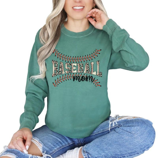 Baseball Mom Sweatshirt, Game Day Sweater, Sports Mom Shirt, Leopard Baseball Shirt, Baseball Mama Tee, Leopard Mom Shirt, Unisex Sweatshirt, Long Sleeve Crewneck Tee, Gifts For Mommy Sweater, Gifts For Birthday Fit Womenswear