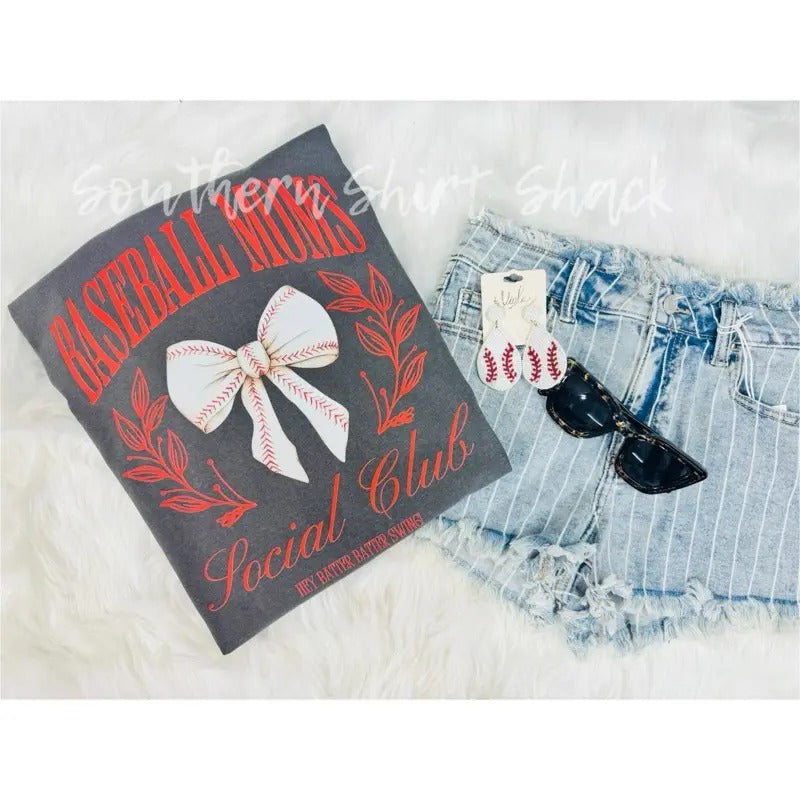 Baseball Moms Social Club T shirt  | Baseball Season | Baseball Mama | Pepper comfort colors T shirt top