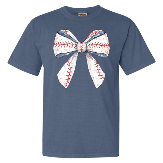 Baseball Sketched Bow Comfort Colors T-Shirt 'NLB'