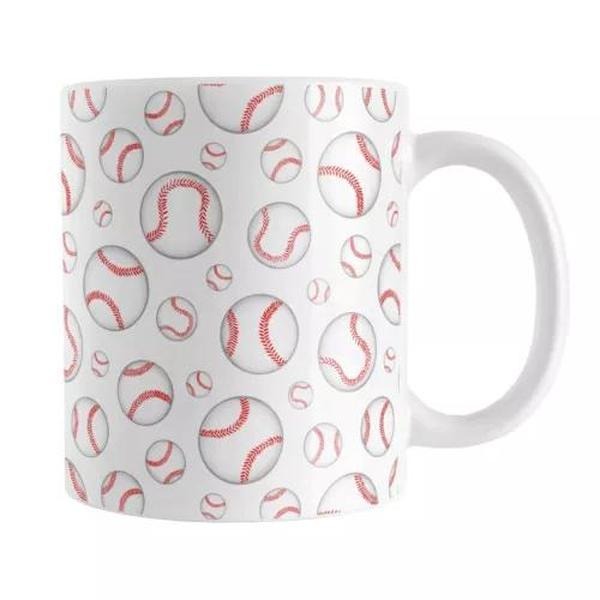 Baseballs Pattern Coffee Mug 11Oz, 15Oz, Sport Coffee Mug, Graphic Tees, Funny Coffee Mug Gift