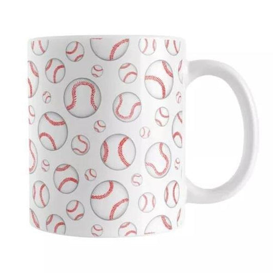 Baseballs Pattern Coffee Mug 11Oz, 15Oz, Sport Coffee Mug, Graphic Tees, Funny Coffee Mug Gift