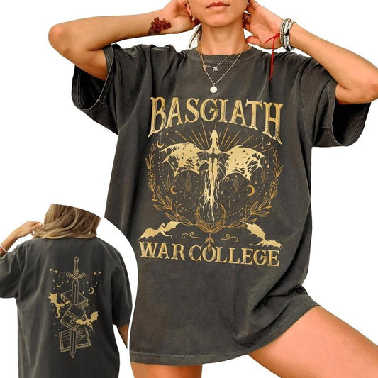 Basgiath War College 2 Sided Comfort Colors Shirt, Fourth Wing Riders Quadrant, Dragon Rider T-Shirt