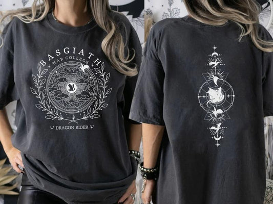 Basgiath War College 2 sided Sweatshirt, Fourth Wing Series Sweater, The Empyrean Series Tee Shirt, Violet Xaden Fantasy Bookish Shirt, Dragon Rider Shirt, Onyx Storm Iron Flame Sweater, Gift For Bookworm