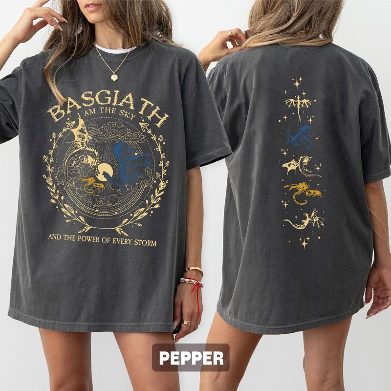 Basgiath War College Comfort Color Shirt, Fourth Wing Two-Sided Shirt, Dragon Rider Shirt, Basgiath War College Gift, Bookish Shirt, Xaden Riorson, Fourth Wing Merch