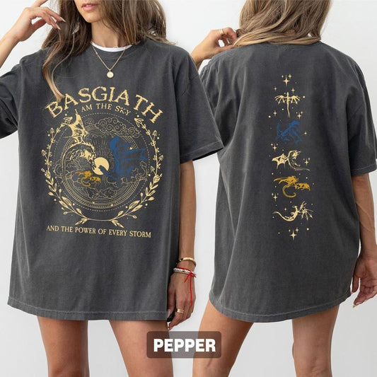Basgiath War College Comfort Color Shirt, Fourth Wing Two-Sided Shirt, Dragon Rider Shirt, Basgiath War College Gift, Bookish Shirt, Xaden Riorson, Fourth Wing Merch