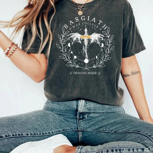 Basgiath War College Comfort Colors Shirt, Dragon Rider Tee, Fourth Wing Tee, Fly Or Die Tee, Riders Quadrant Womenswear Tee, Book Lover Shirt, Fantasy Book Lover Gift