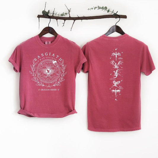 Basgiath War College Double-side Tshirt, Fourth Wing Comfort Colors Shirt, Dragon Rider, Rebecca Yoros, Violet Sorrengail, Bookish Shirt