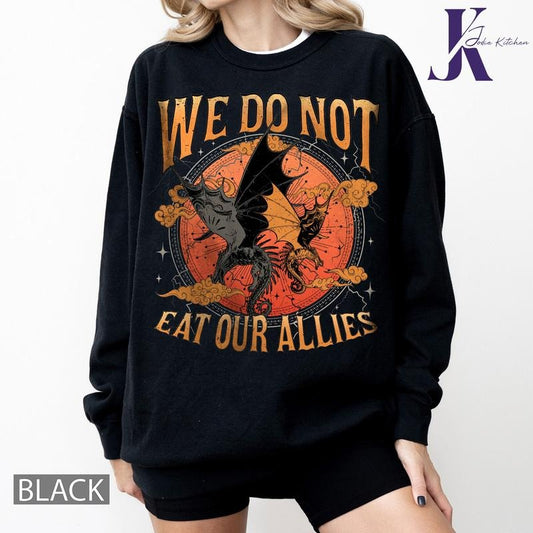 Basgiath War College Shirt ,We Do Not Eat Our Allies Comfort Colors Shirt, Fourth Wing Shirt, Die or Fly Shirt, Book Lover Shirt, Dragon Rider Shirt