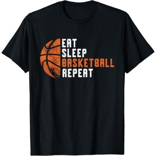 Basketball Coach Eat Sleep Basketball Repeat Basketball T-Shirt Made in USA