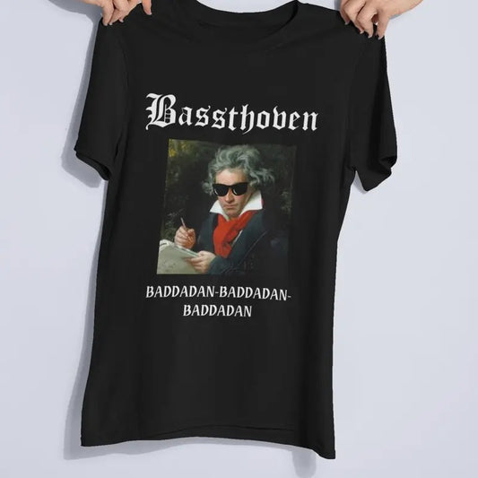 Bassthoven Rave shirt-funny Beethoven shirt-Baddadan baddadan shirt- bass music-edm shirt-edm merch- edm gift Cotton Menswear