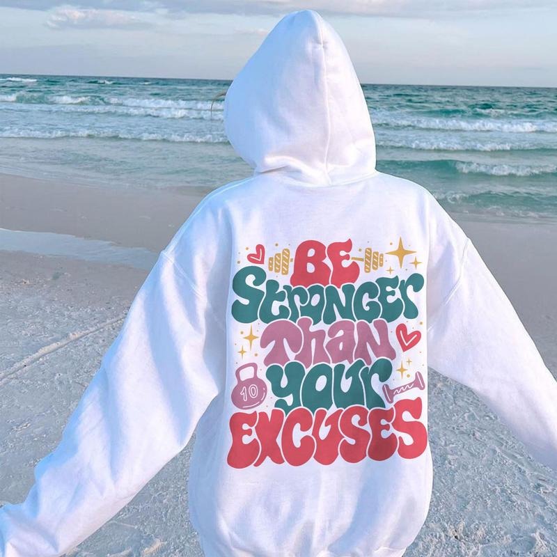 Be Stronger Than Your Excuses Funny Gym Shirt Gift For Gym Lover Workout Work Out Gym Instant Cotton Hoodie Menswear