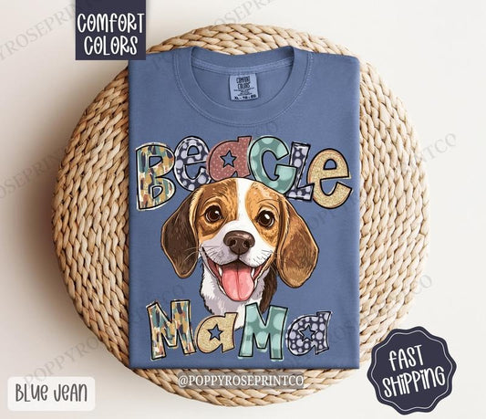 Beagle Mama Comfort Colors, Dog Mom Tee, Cute Mama Women's Tshirt