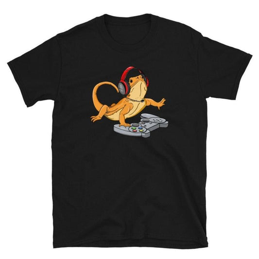 Bearded Dragon Shirt Video Game T shirt Beardie Bearded Dragon Gamer Unisex T-Shirt made in usa