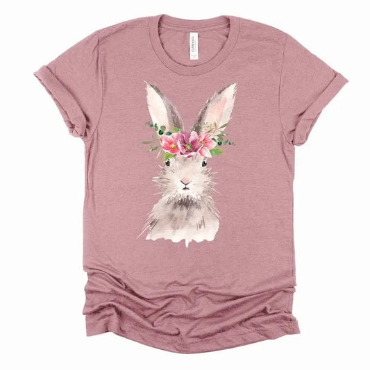 Beautiful Watercolor Bunny, Easter Rabbit with Flowers Design T-Shirts, Hoodie, Sweatshirt | WearSparks.com