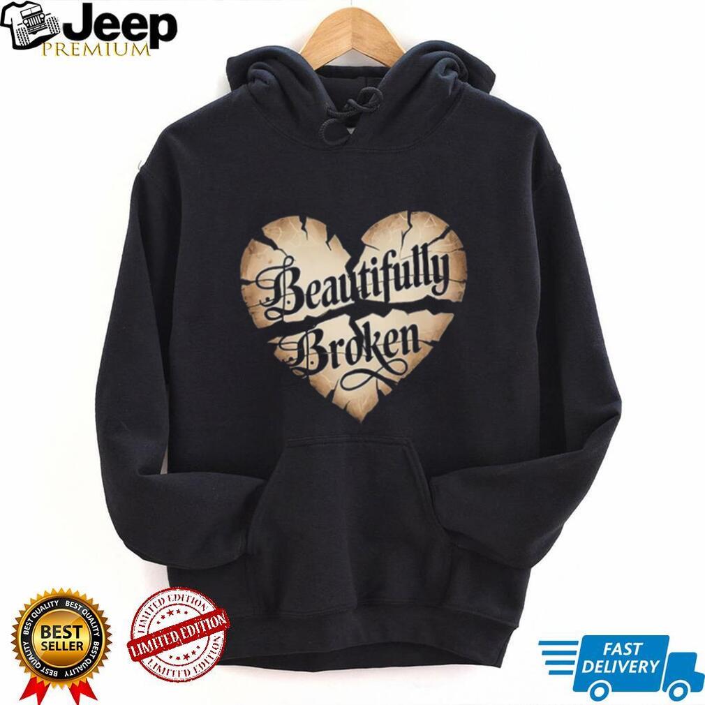 Beautifully Broken Heart Grunge Aesthetic Minimalist T Shirt