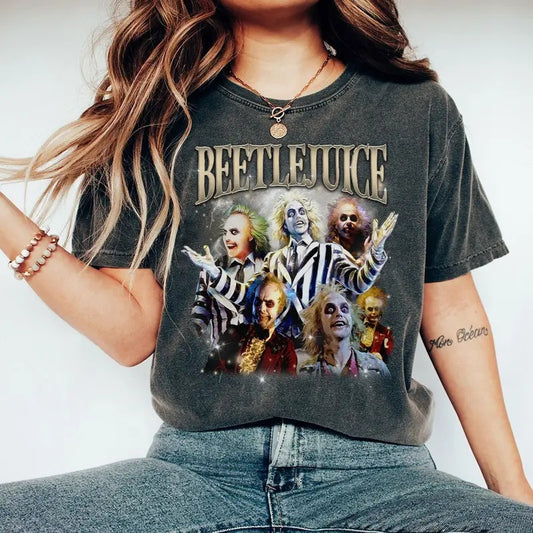 Beetlejuice 1988 Movie Shirt, Vintage Horror Beetlejuice Shirt, Horror Shirts Adults, Horror Halloween Shirt, Beetlejuice Bootleg Shirt, Unisex Short Sleeve Tee Shirt, Casual Clothing Womenswear Tops Lady Women