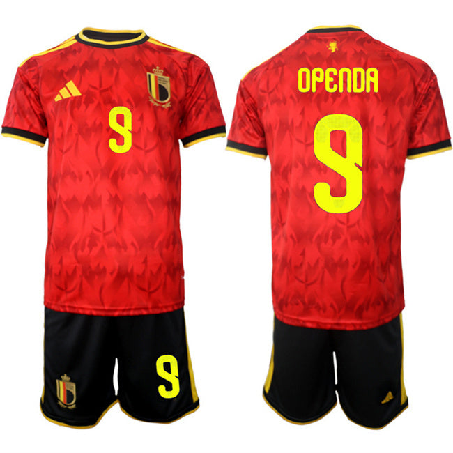 Belgium National Team #9 Loïs Openda Red 2026 World Cup Home Soccer Jersey Suit