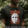 Believe Philadelphia Hockey Jason Voorhees Mask Orange Graphic T Shirt