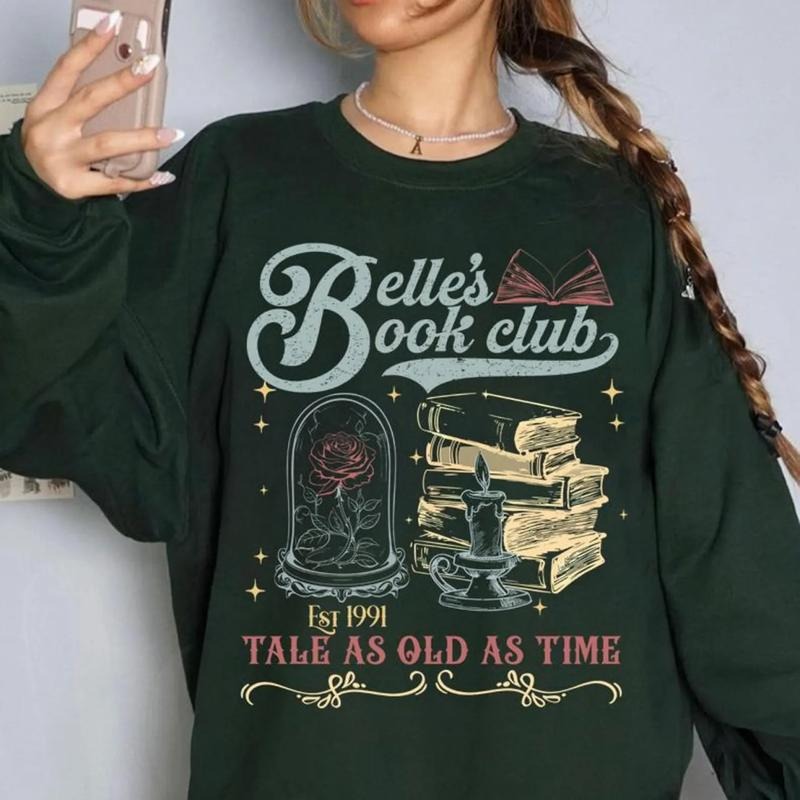 Belle Book Club Sweatshirt, Tale As Old As Time Shirt, Princess Belles Book Club Shirt, Princess Reading Books T-Shirt, Book Lover Gift