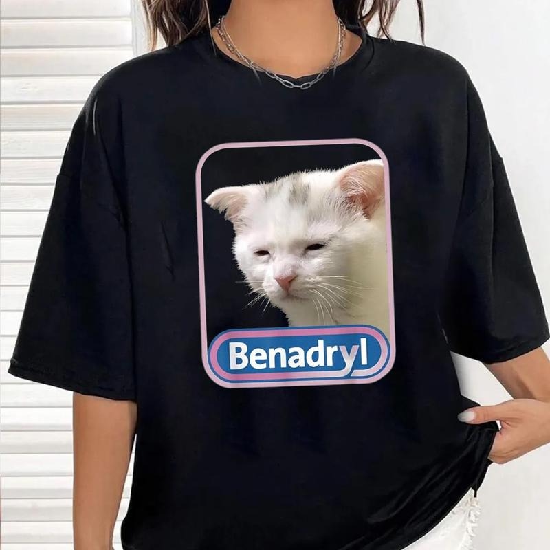 Benadryl Meme Cat Benny Cute Funny T-Shirt Funny Graphic Tee, Gift For Men Women