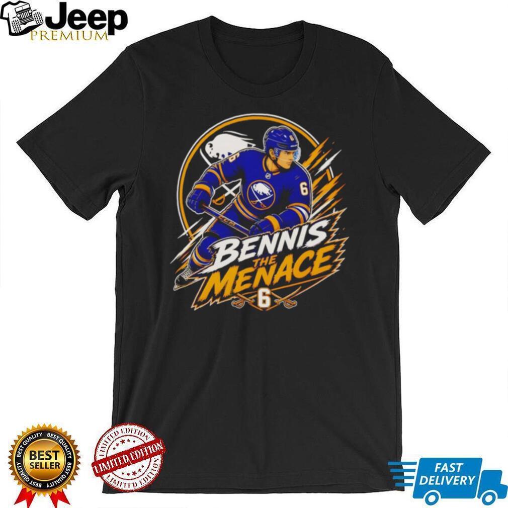 Bennis The Menace #6 Buffalo Sabres Hockey Fan Graphic T Shirt