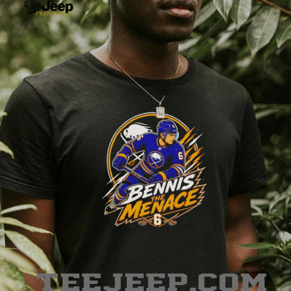 Bennis The Menace #6 Buffalo Sabres Hockey Fan Graphic T Shirt