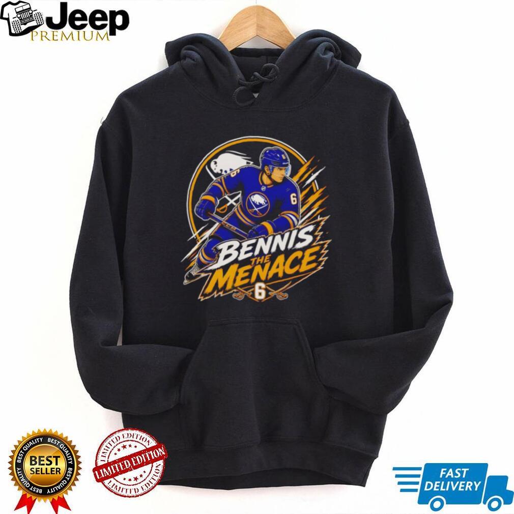 Bennis The Menace #6 Buffalo Sabres Hockey Fan Graphic T Shirt