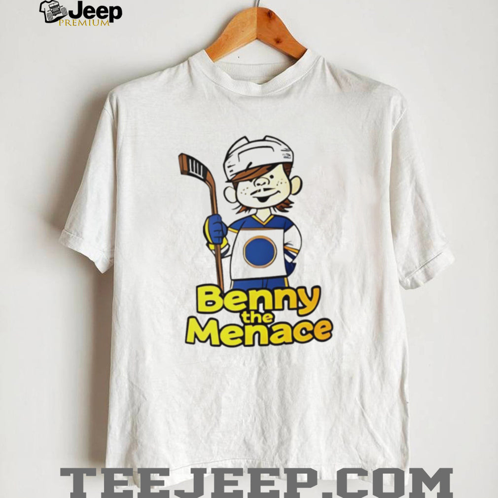 Benny the Menace Hockey Character T Shirt Funny Youth Hockey Graphic T Shirt Sports Fan Cartoon Mascot Shirt