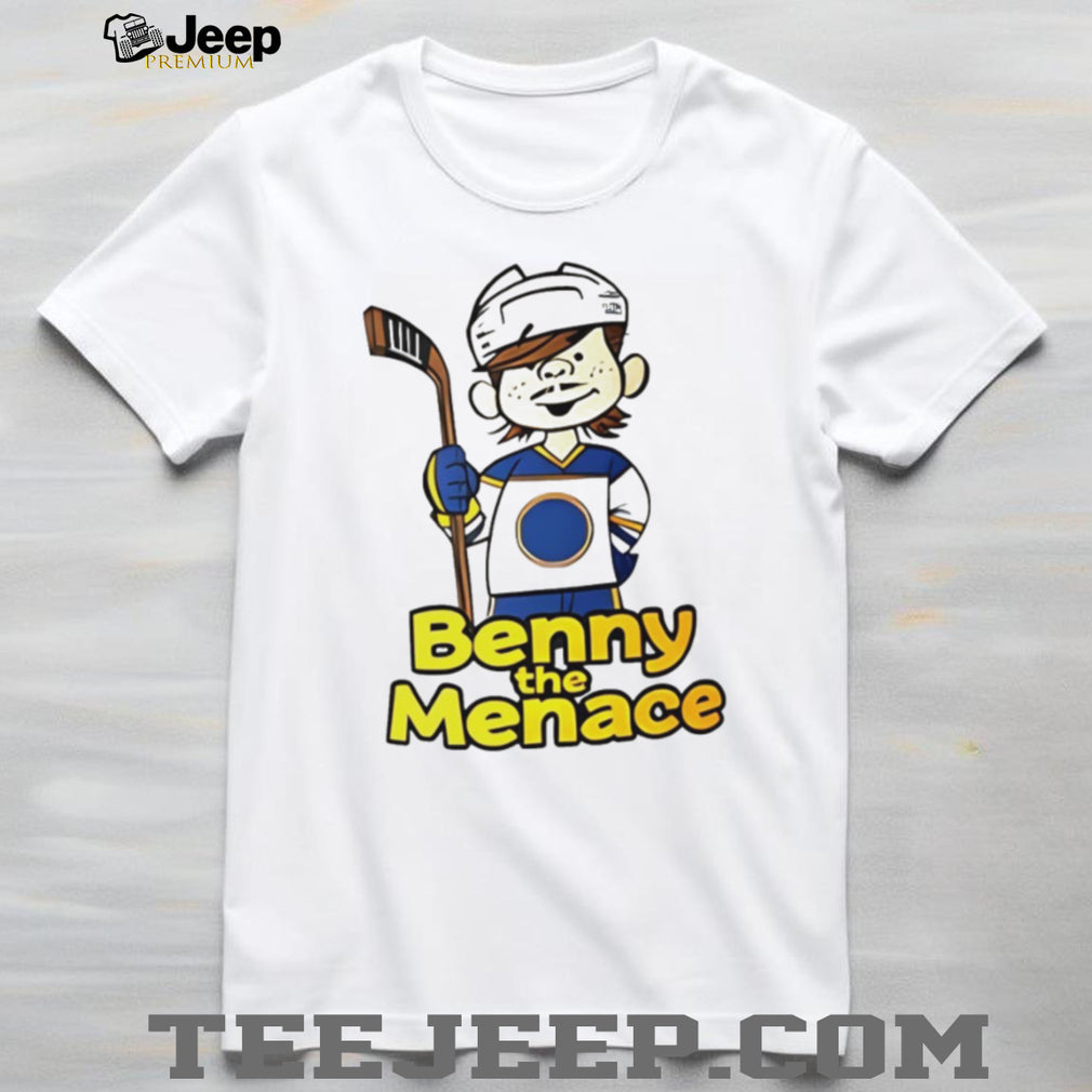 Benny the Menace Hockey Character T Shirt Funny Youth Hockey Graphic T Shirt Sports Fan Cartoon Mascot Shirt